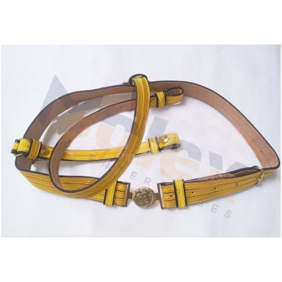 Civil War Cavalry Officers Leather Sword Belt | CS Buckle Embroidered | Authentic Replica |  Molex Enterprises