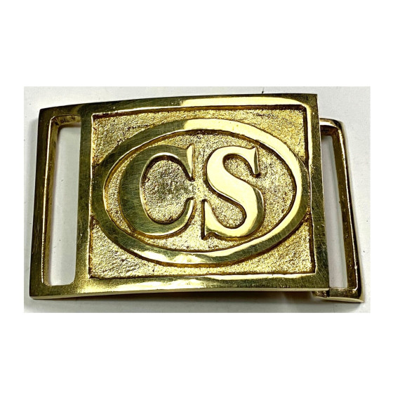 Civil War CS Officer Confederate Belt Buckle | 2 Pieces Brass Buckle