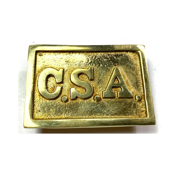 Civil War CSA Square Metal Replica Belt Buckle | Authentic Confederate Collectible