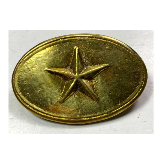 Civil War Texas Star Belt Buckle | Solid Brass Oval Military | Civil War Collectibles