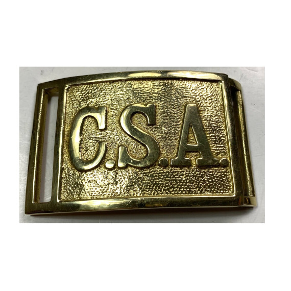 Civil War CSA Square Metal Replica Belt Buckle | Authentic Confederate Collectible