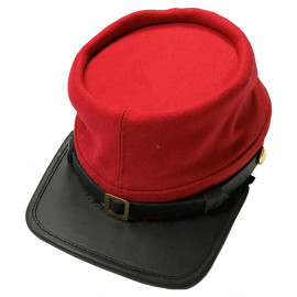 Civil War CSA Confederate Artillery Red Wool Kepi Forage Cap | Authentic Replica