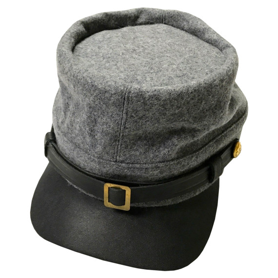 Civil War CSA Confederate Infantry Grey Wool Kepi Forage Cap | Authentic Replica