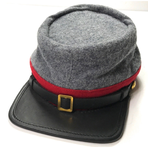 Civil War Confederate Kepi Hat | Artillery Officers Grey Cap