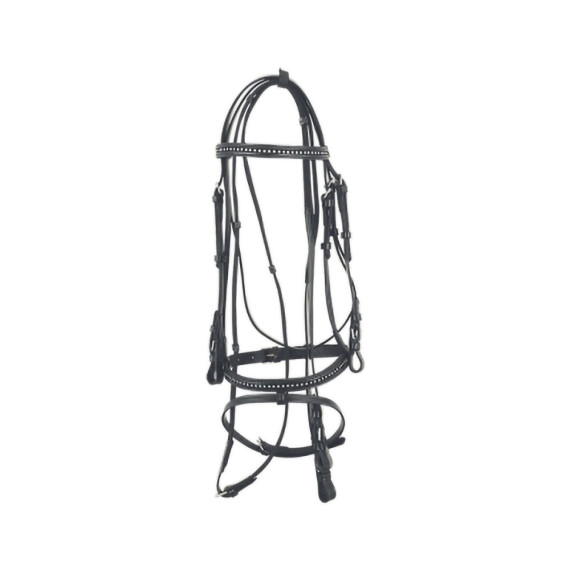 Equestrian Clincher Leather Bridle with Crystal Detail | Premium Horse Bridle