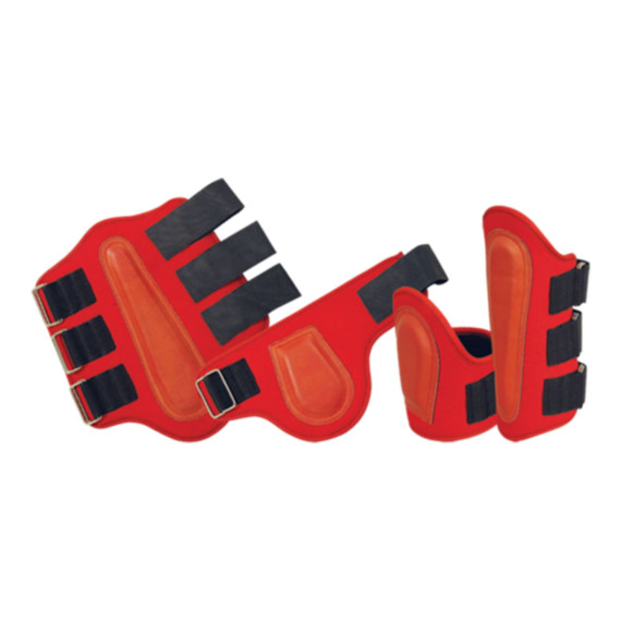 Red Neoprene & PVC Leather Horse Boots | Durable Equestrian Leg Protection