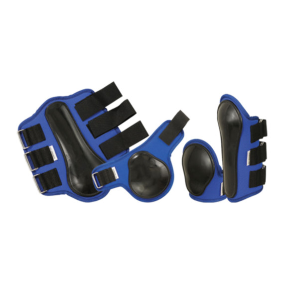 Navy Neoprene & PVC Leather Horse Boots | Durable Equestrian Leg Protection
