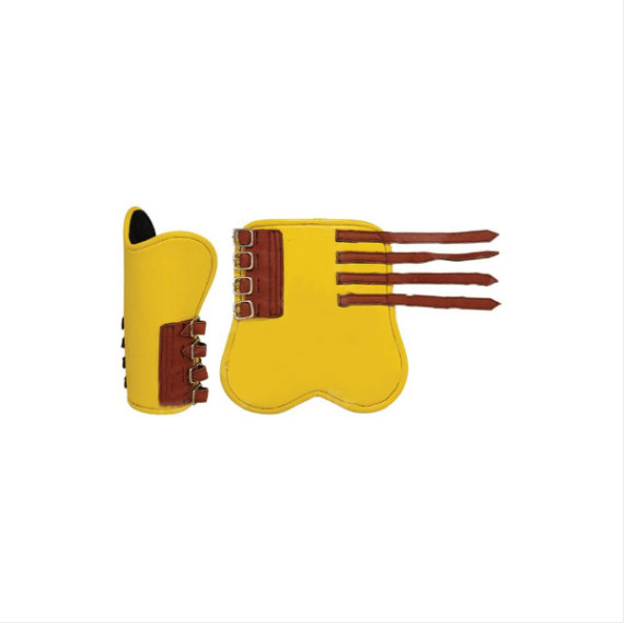 Vibrant Yellow Leather Horse Tendon & Fetlock Boots