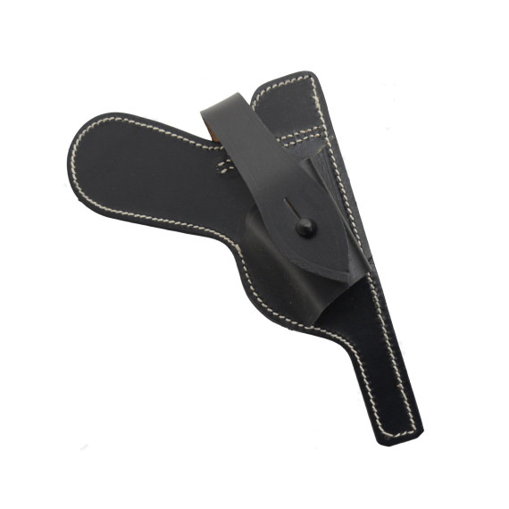 German WW2 P08 Luger Paratrooper Open Holster | Authentic Military Replica Leather Holster