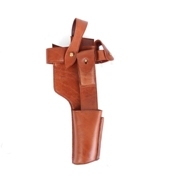 WW2 German C96 Broomhandle Pistol Leather Harness Dark Brown | Military Replica Gear