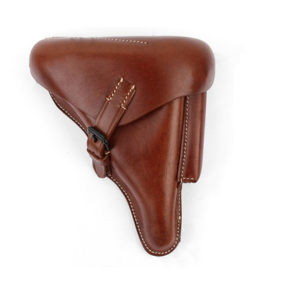 German WW2 P08 Luger Holster Brown Leather Police – Historical Military Reproduction