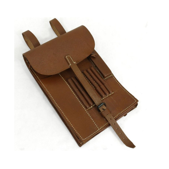 WW2 German Officer M35 Map Case – Brown Leather Carte Case Military Replica