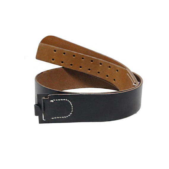 German Heer Soldier WW2 Repro Black Leather Belt | Authentic Army Uniform | All Sizes