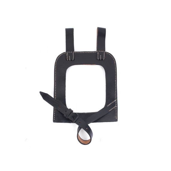 WW2 German Straight Shovel Cover | Repro Leather Spade Carrier with Open Back